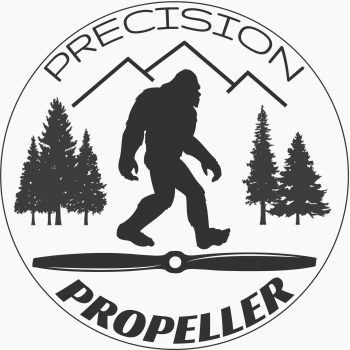 Sasquatch standing on a propeller